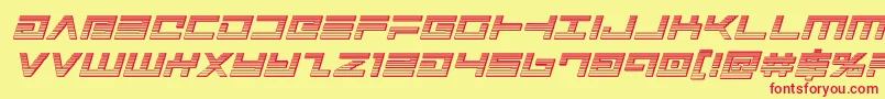 Avengerchromeital Font – Red Fonts on Yellow Background