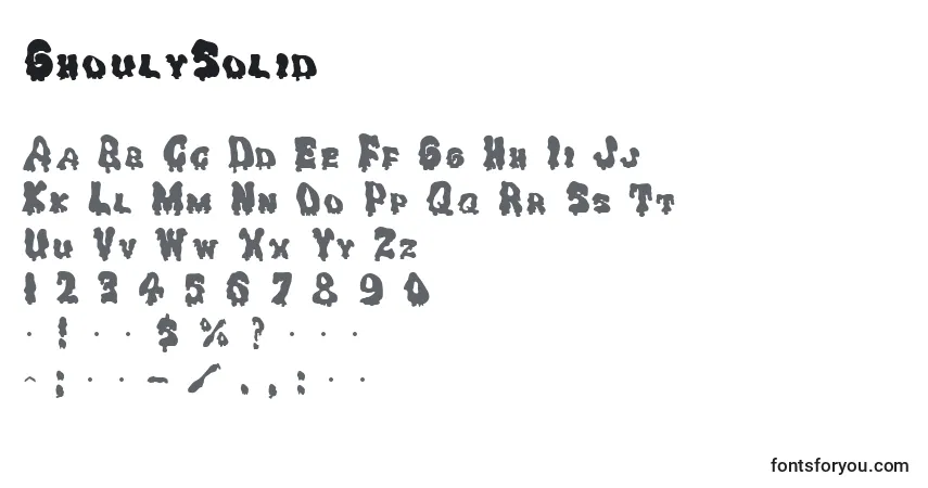 Шрифт GhoulySolid – алфавит, цифры, специальные символы