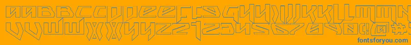 Snubfightero-Schriftart – Blaue Schriften auf orangefarbenem Hintergrund