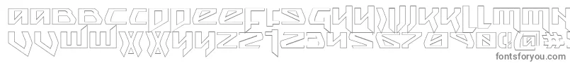 フォントSnubfightero – 白い背景に灰色の文字