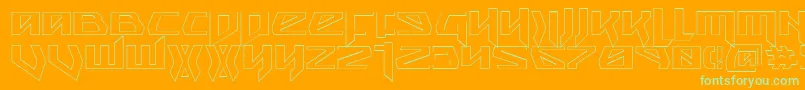 Snubfightero-Schriftart – Grüne Schriften auf orangefarbenem Hintergrund