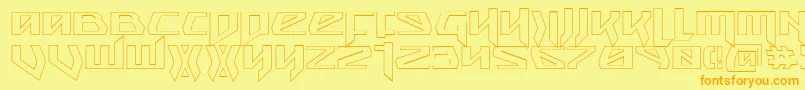 Snubfightero-Schriftart – Orangefarbene Schriften auf gelbem Hintergrund