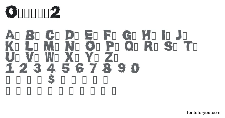 A fonte Ornate2 – alfabeto, números, caracteres especiais
