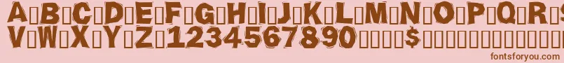 Weitere Informationen zur Ornate2-Schriftart Ornate2-Schriftart – Braune Schriften auf rosa Hintergrund