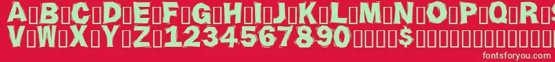 Czcionka Ornate2 – zielone czcionki na czerwonym tle