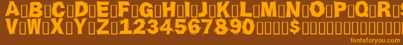 Ornate2-Schriftart – Orangefarbene Schriften auf braunem Hintergrund