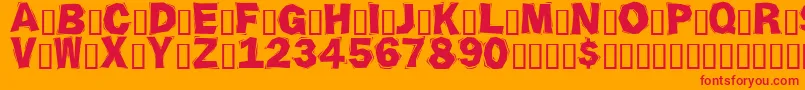 Ornate2 Font – Red Fonts on Orange Background