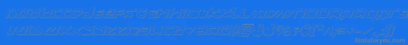 フォントKobold3DItalic – 青い背景に灰色の文字