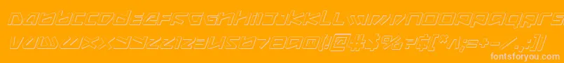 Kobold3DItalic-Schriftart – Rosa Schriften auf orangefarbenem Hintergrund