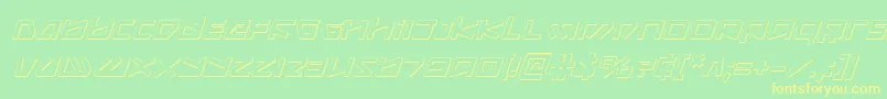 Kobold3DItalic Font – Yellow Fonts on Green Background