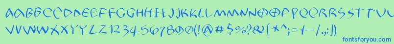 Petrifree Font – Blue Fonts on Green Background
