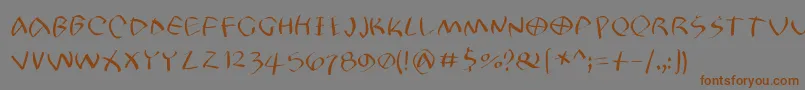 Petrifree-Schriftart – Braune Schriften auf grauem Hintergrund