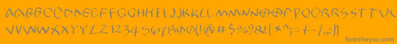 Petrifree-Schriftart – Graue Schriften auf orangefarbenem Hintergrund