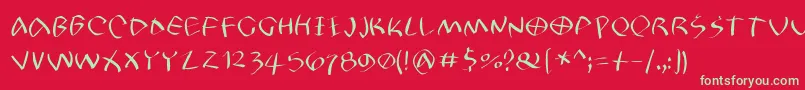 Petrifree Font – Green Fonts on Red Background