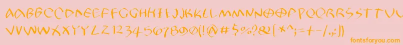 Petrifree Font – Orange Fonts on Pink Background