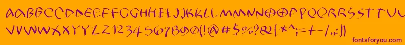 Petrifree Font – Purple Fonts on Orange Background