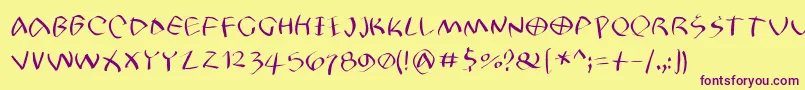 Petrifree-Schriftart – Violette Schriften auf gelbem Hintergrund