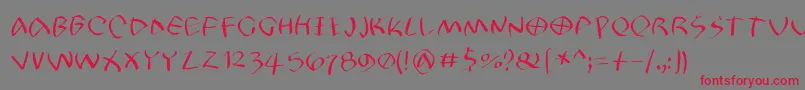 Petrifree Font – Red Fonts on Gray Background