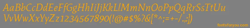 Шрифт MateItalic – оранжевые шрифты на сером фоне