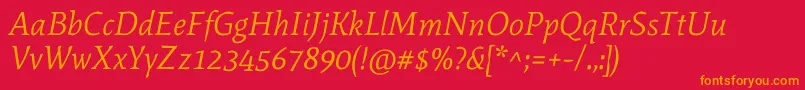 fuente MateItalic – Fuentes Naranjas Sobre Fondo Rojo