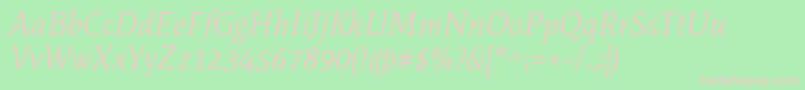 Fonte MateItalic – fontes rosa em um fundo verde