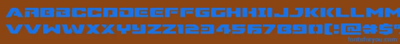 Supercommandoexpand Font – Blue Fonts on Brown Background