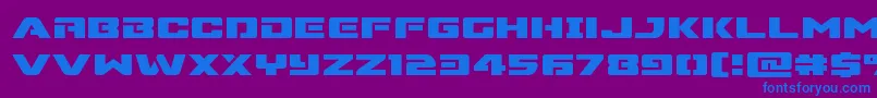 Supercommandoexpand Font – Blue Fonts on Purple Background