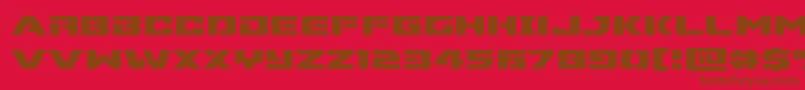 Supercommandoexpand Font – Brown Fonts on Red Background