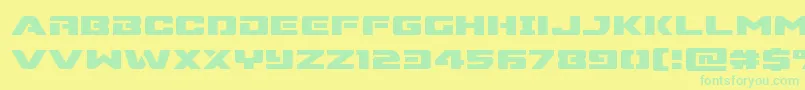 Supercommandoexpand Font – Green Fonts on Yellow Background