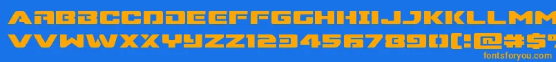 Supercommandoexpand Font – Orange Fonts on Blue Background