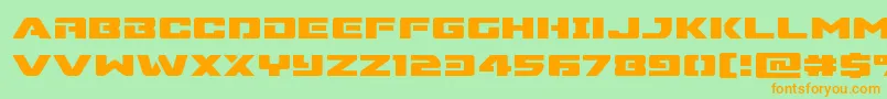 Supercommandoexpand Font – Orange Fonts on Green Background