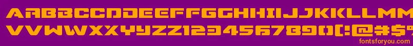 Supercommandoexpand Font – Orange Fonts on Purple Background