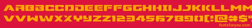 Supercommandoexpand Font – Orange Fonts on Red Background