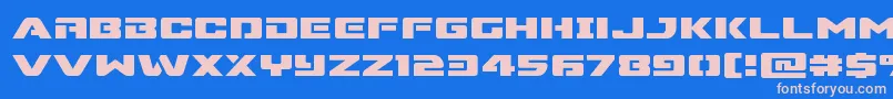 Supercommandoexpand Font – Pink Fonts on Blue Background
