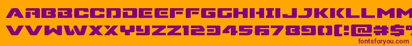 Supercommandoexpand Font – Purple Fonts on Orange Background