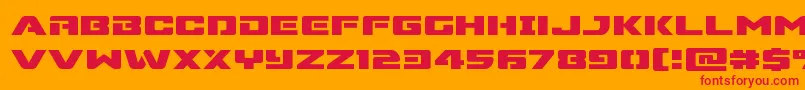 Supercommandoexpand Font – Red Fonts on Orange Background