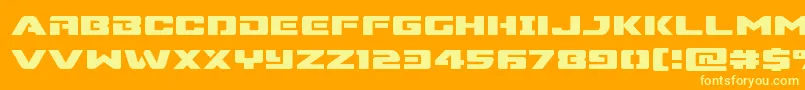 Supercommandoexpand Font – Yellow Fonts on Orange Background