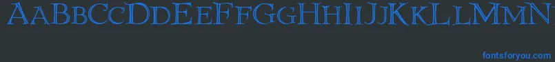 Priory Font – Blue Fonts on Black Background