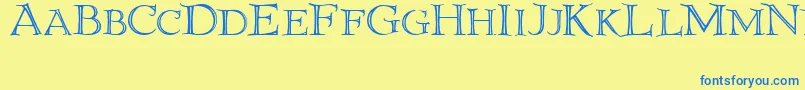 Priory Font – Blue Fonts on Yellow Background