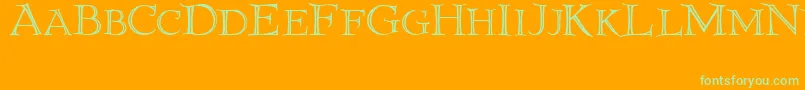 Priory Font – Green Fonts on Orange Background