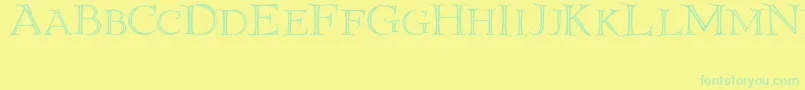 Priory Font – Green Fonts on Yellow Background