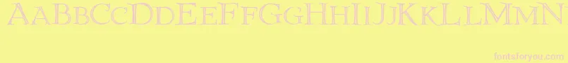 Priory-Schriftart – Rosa Schriften auf gelbem Hintergrund