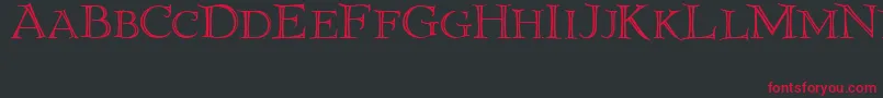 Priory Font – Red Fonts on Black Background