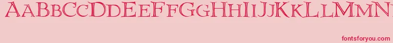 Priory Font – Red Fonts on Pink Background