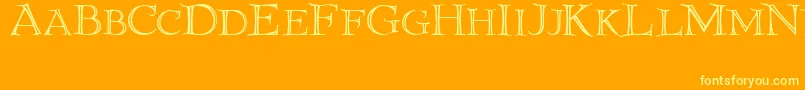 Priory Font – Yellow Fonts on Orange Background