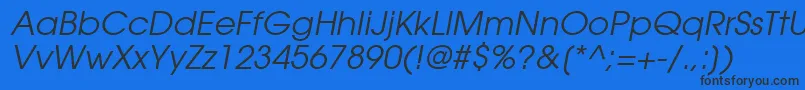 Шрифт ItcAvantGardeGothicLtBookOblique – чёрные шрифты на синем фоне