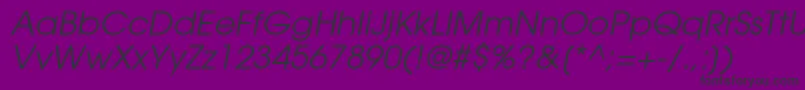 Czcionka ItcAvantGardeGothicLtBookOblique – czarne czcionki na fioletowym tle