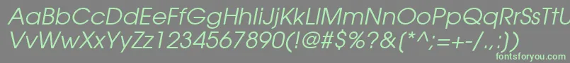 Weitere Informationen zur ItcAvantGardeGothicLtBookOblique-Schriftart ItcAvantGardeGothicLtBookOblique-Schriftart – Grüne Schriften auf grauem Hintergrund