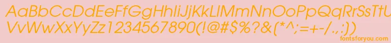 ItcAvantGardeGothicLtBookOblique-Schriftart – Orangefarbene Schriften auf rosa Hintergrund