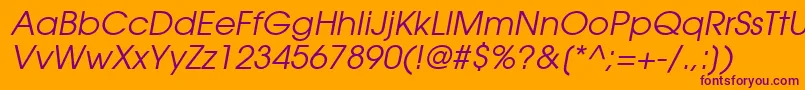 ItcAvantGardeGothicLtBookOblique Font – Purple Fonts on Orange Background